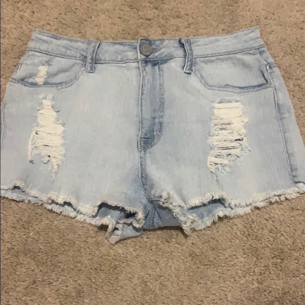 High rise jean shorts